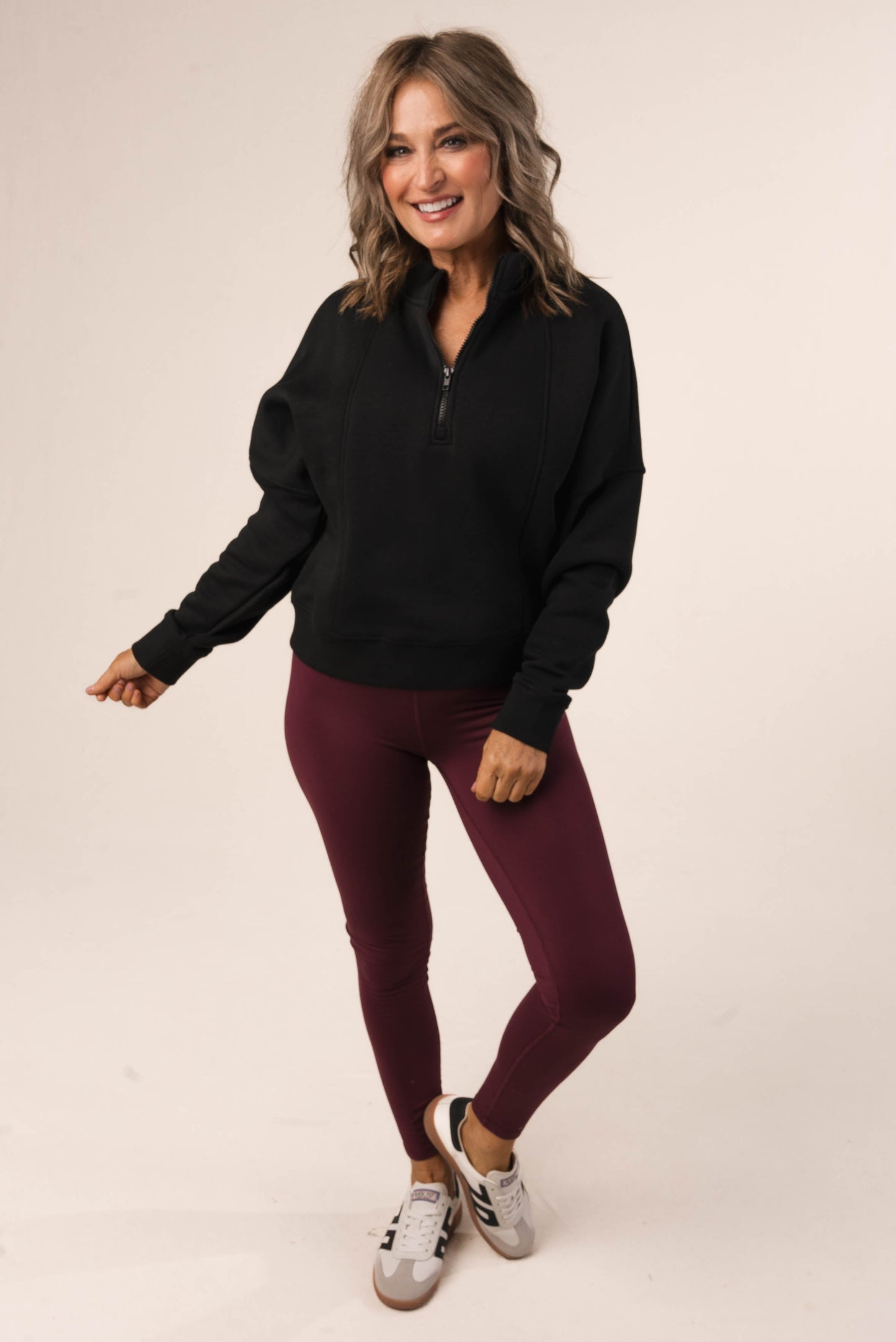 Seamed Half Zip Sweatshirt