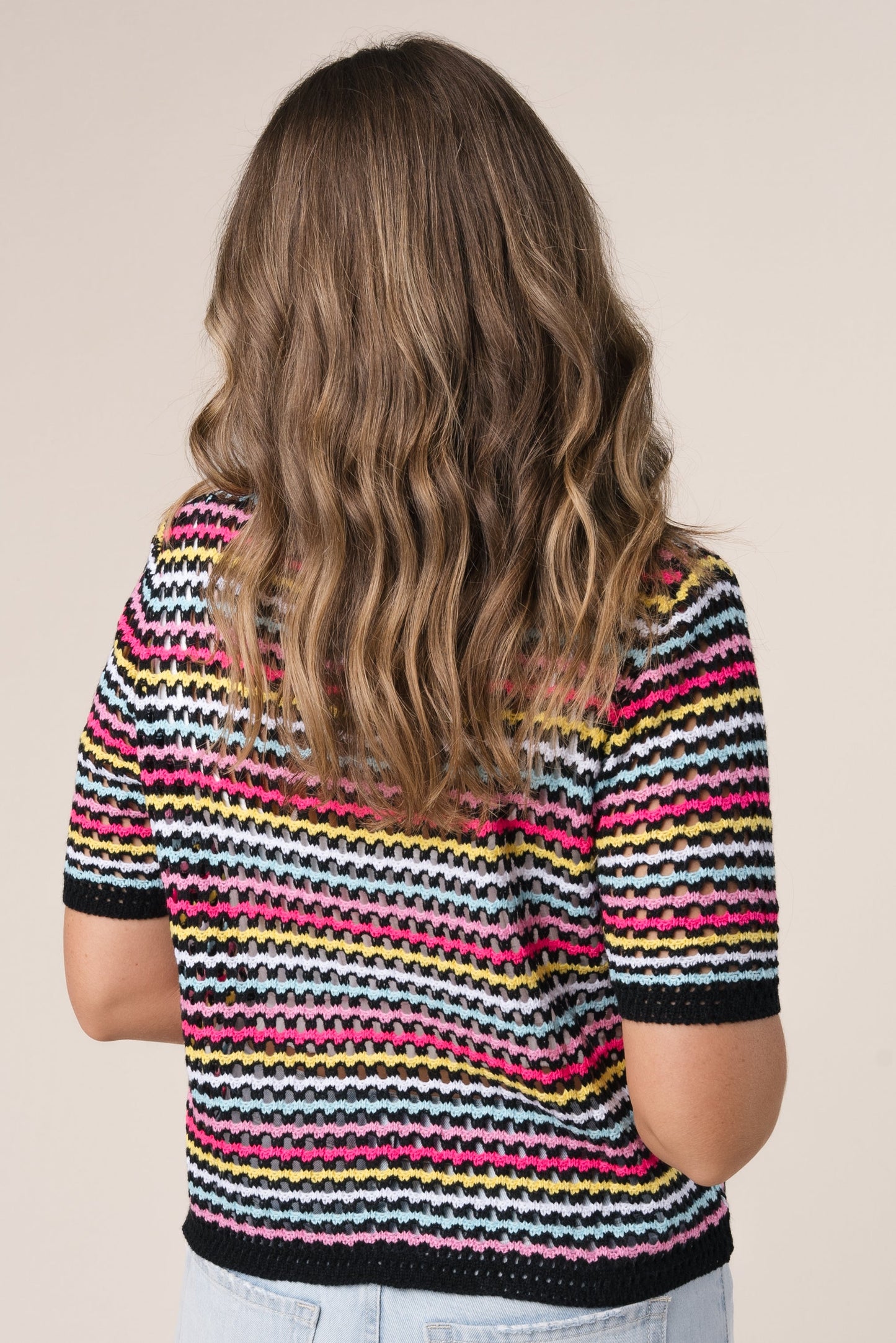 Striped Open Knit Top {More Colors}