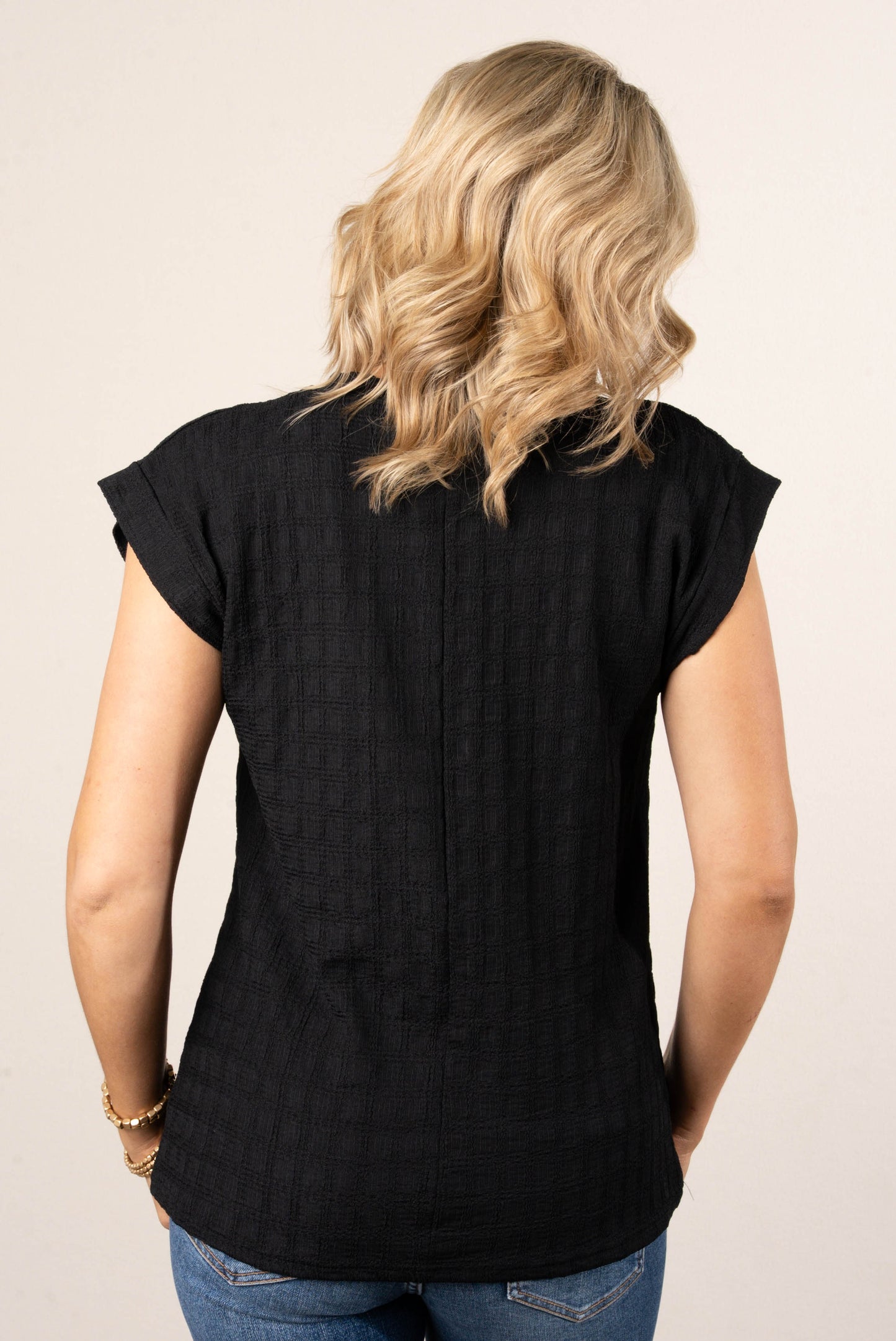 Textured Cap Sleeve Top