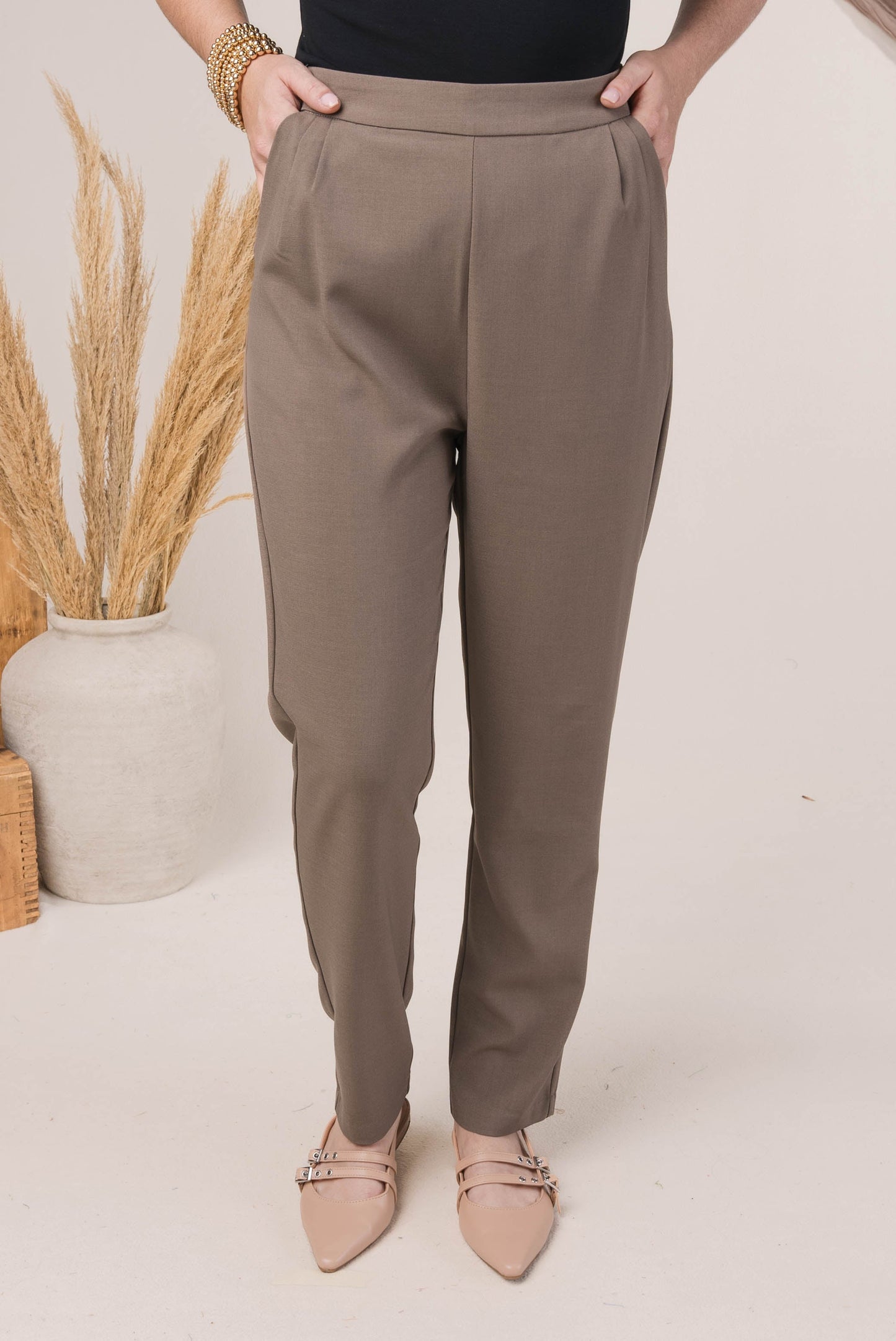 Side Zipper Ankle Pants