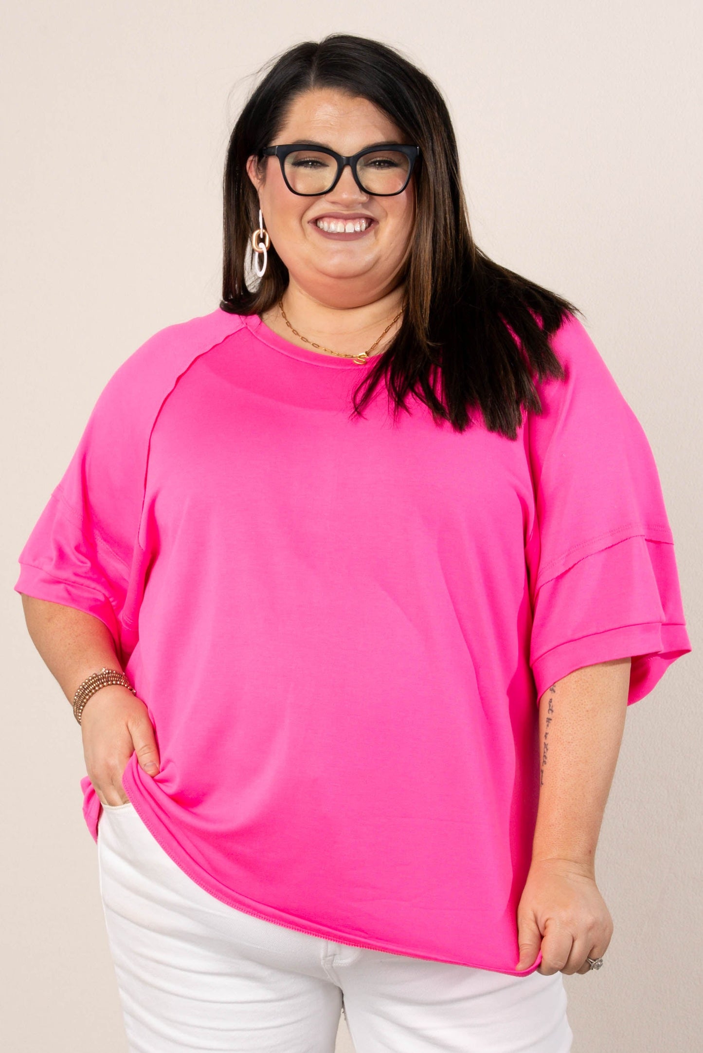 Oversized Raglan Tiered Sleeve Top