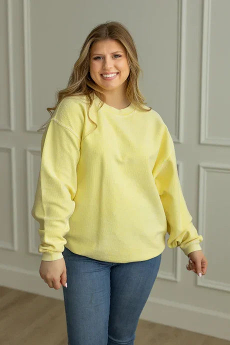 Essential Luxe Corded Crew Sweatshirt