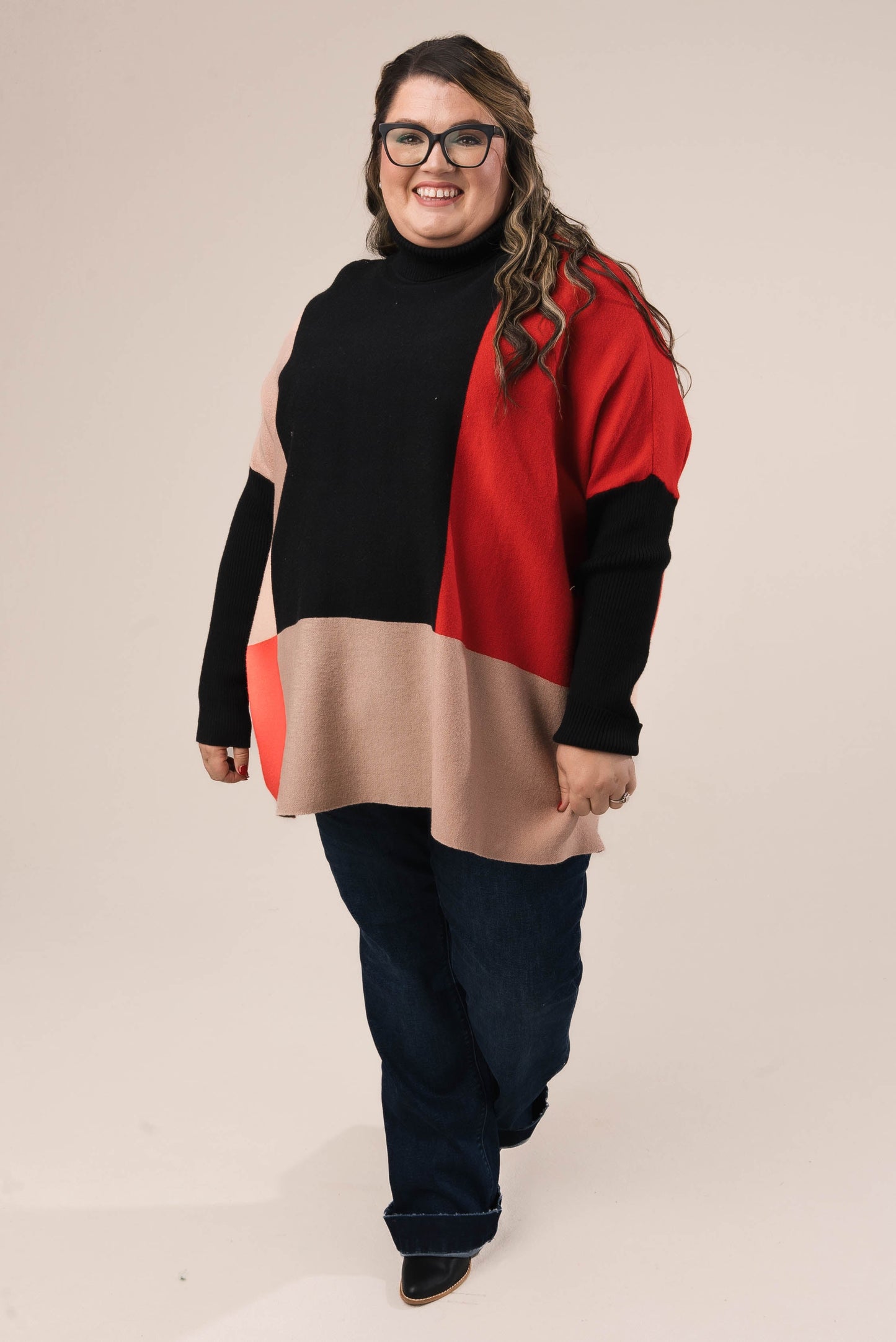 Color Block Turtleneck Sweater *Final Sale*