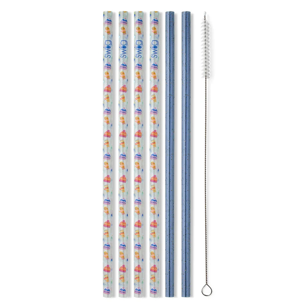 Swig Holiday Reusable Straws + Brush Set