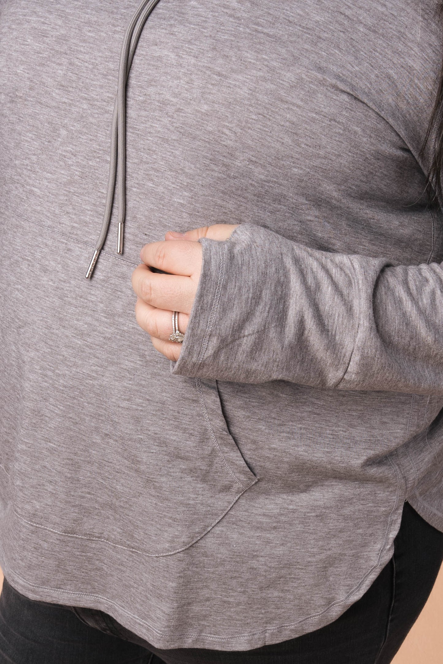Thumbhole Cuff Hooded Pullover