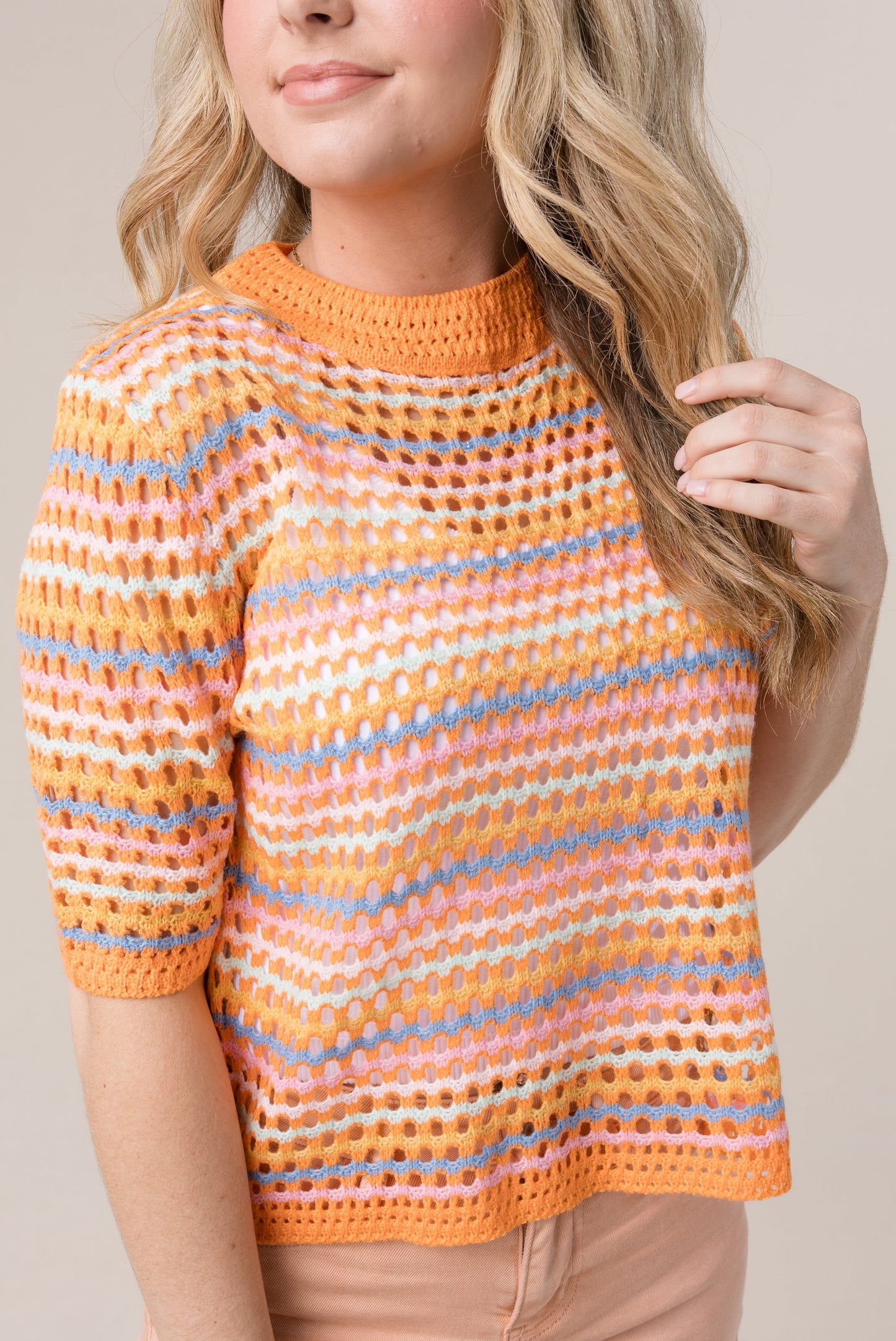Striped Open Knit Top {More Colors}