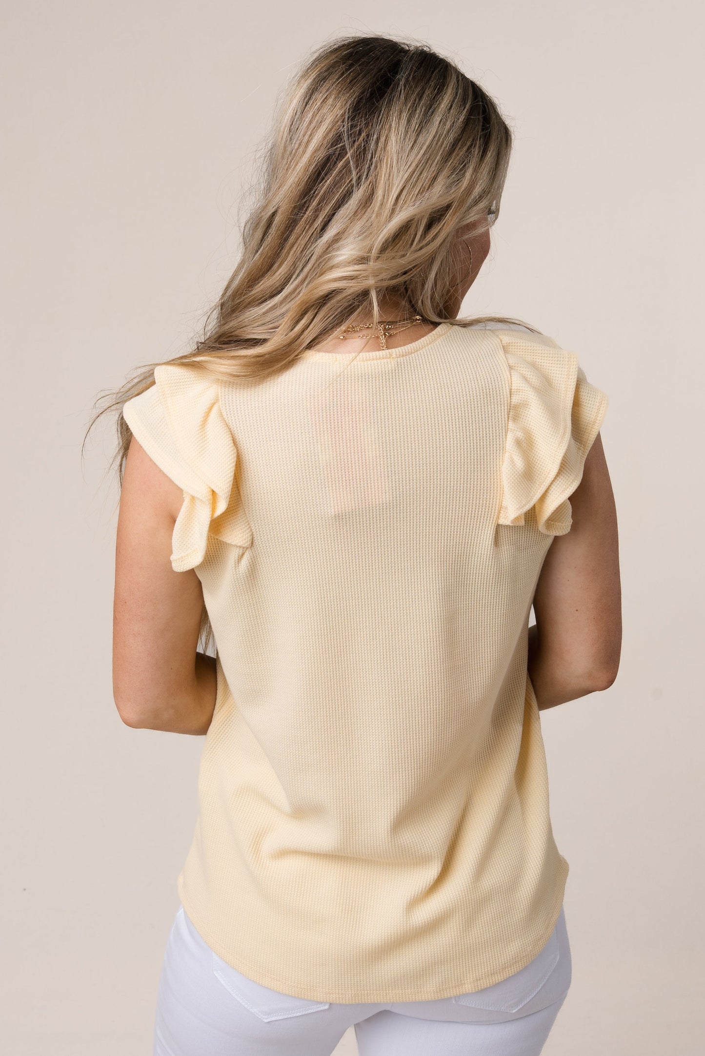 Textured Ruffle Shoulder Top *Final Sale*