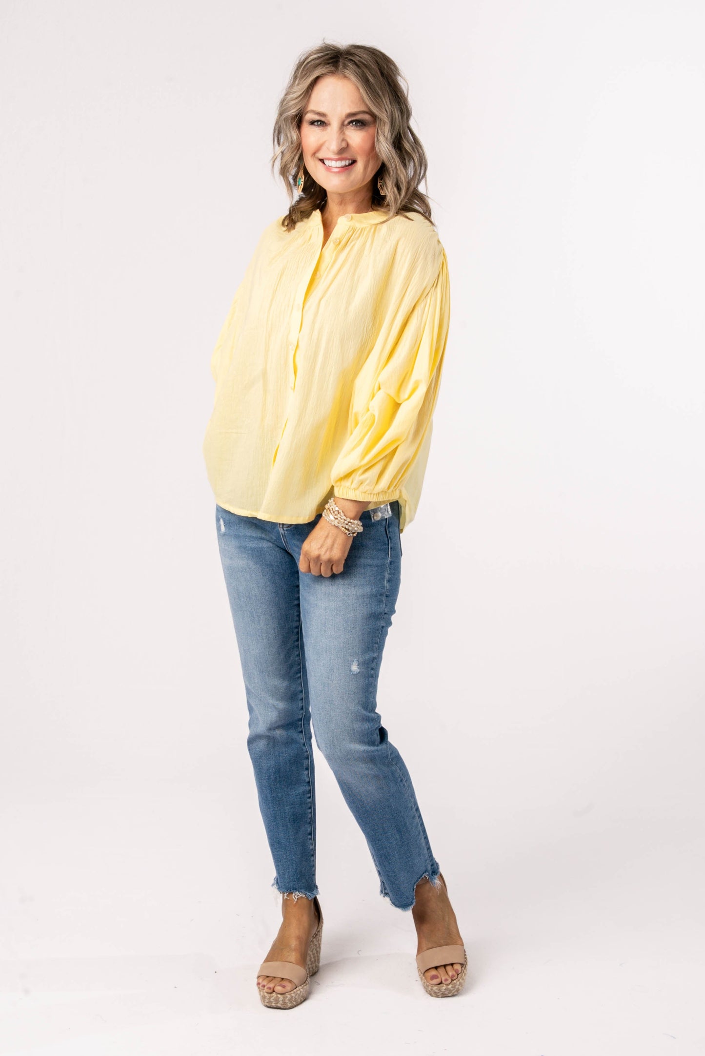 Gauze Knit Dolman Shirt