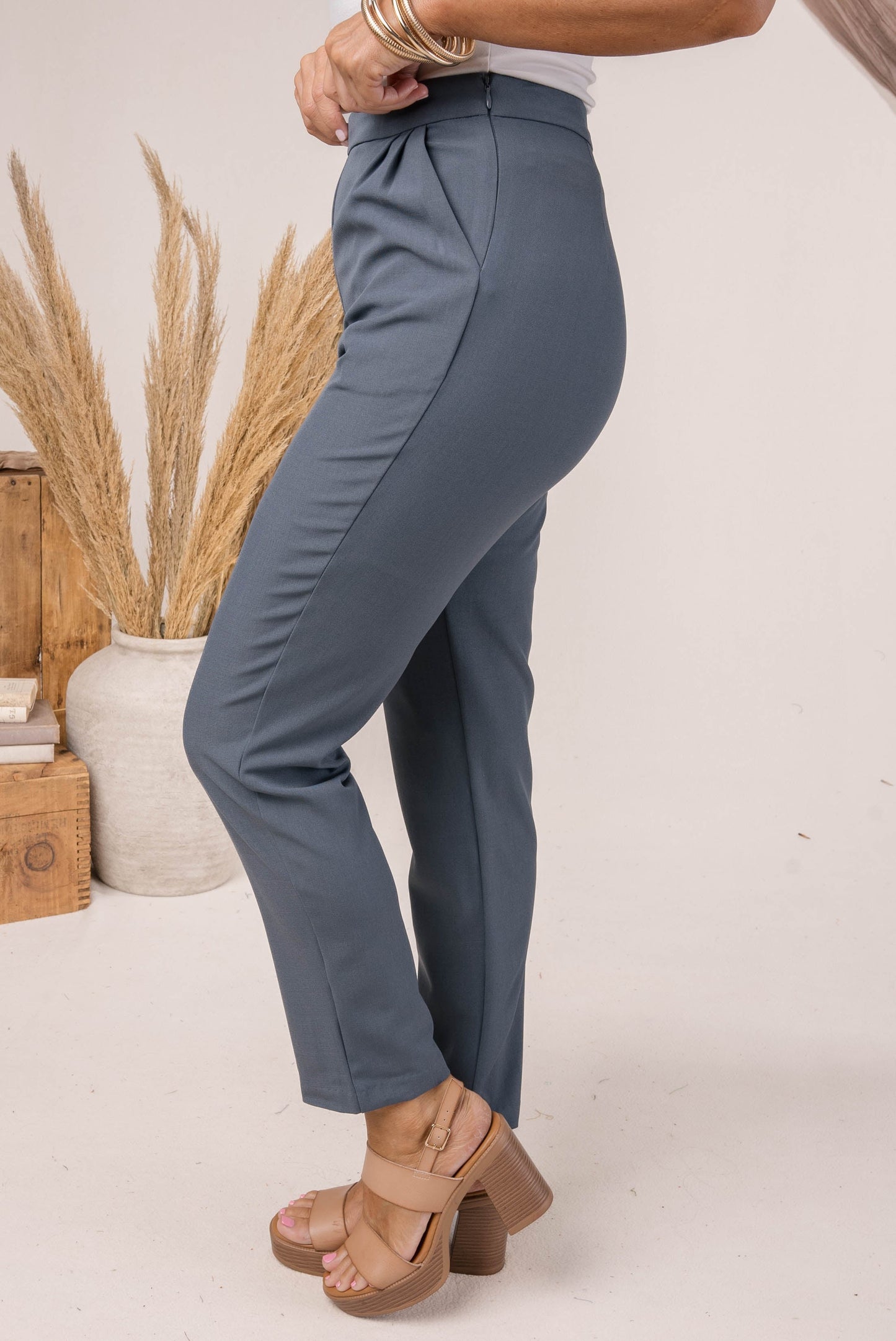Side Zipper Ankle Pants