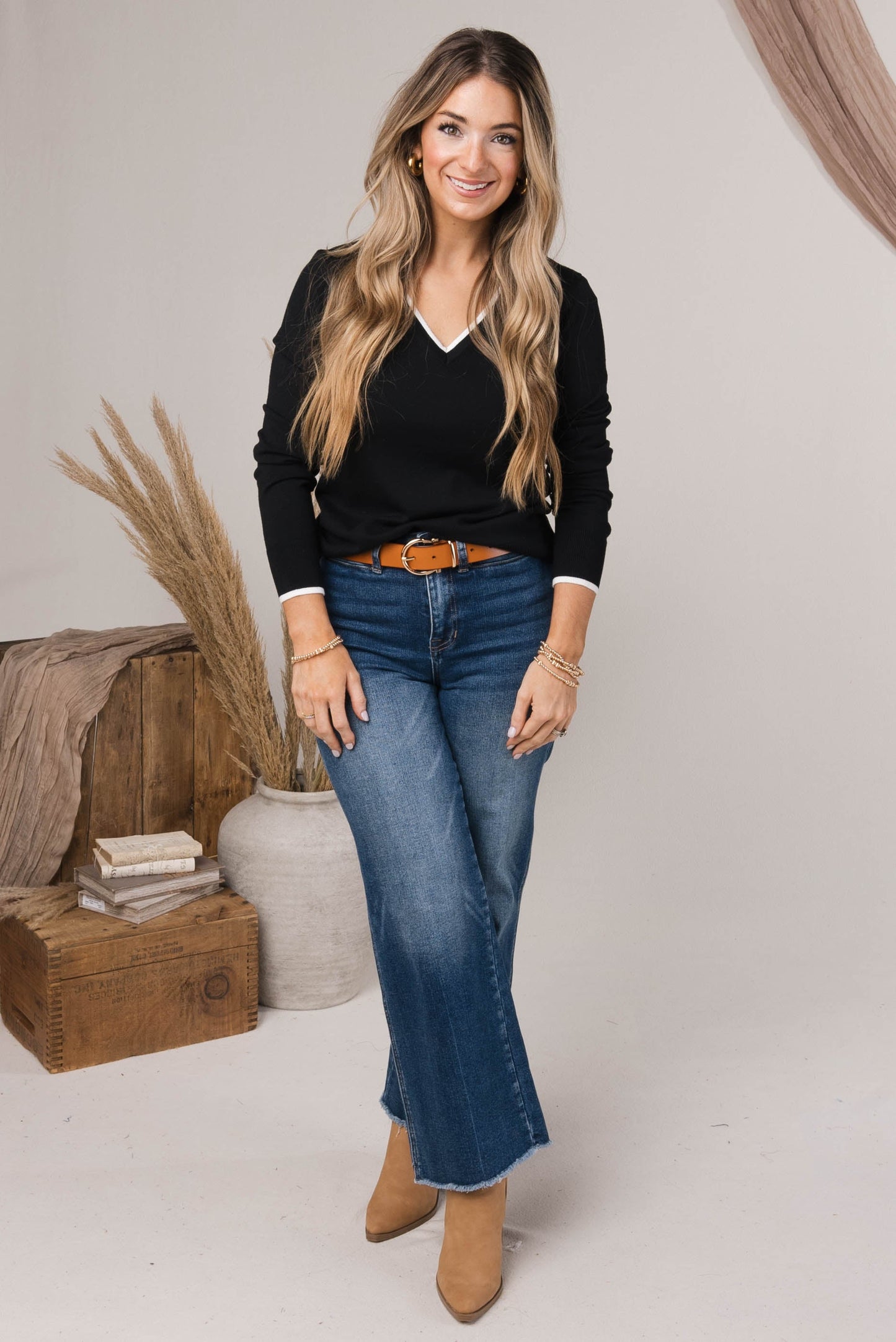 Contrast Trim Sweater