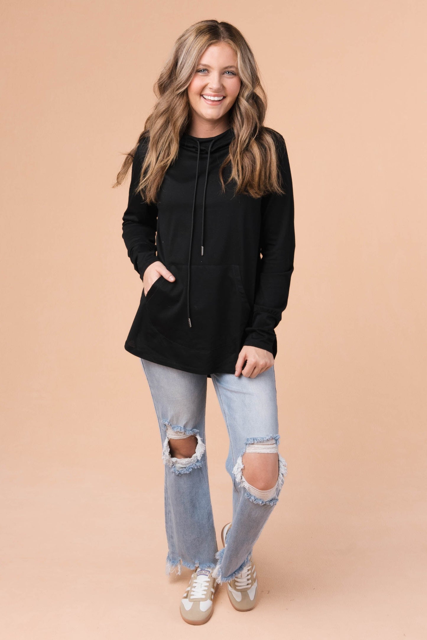 Thumbhole Cuff Hooded Pullover