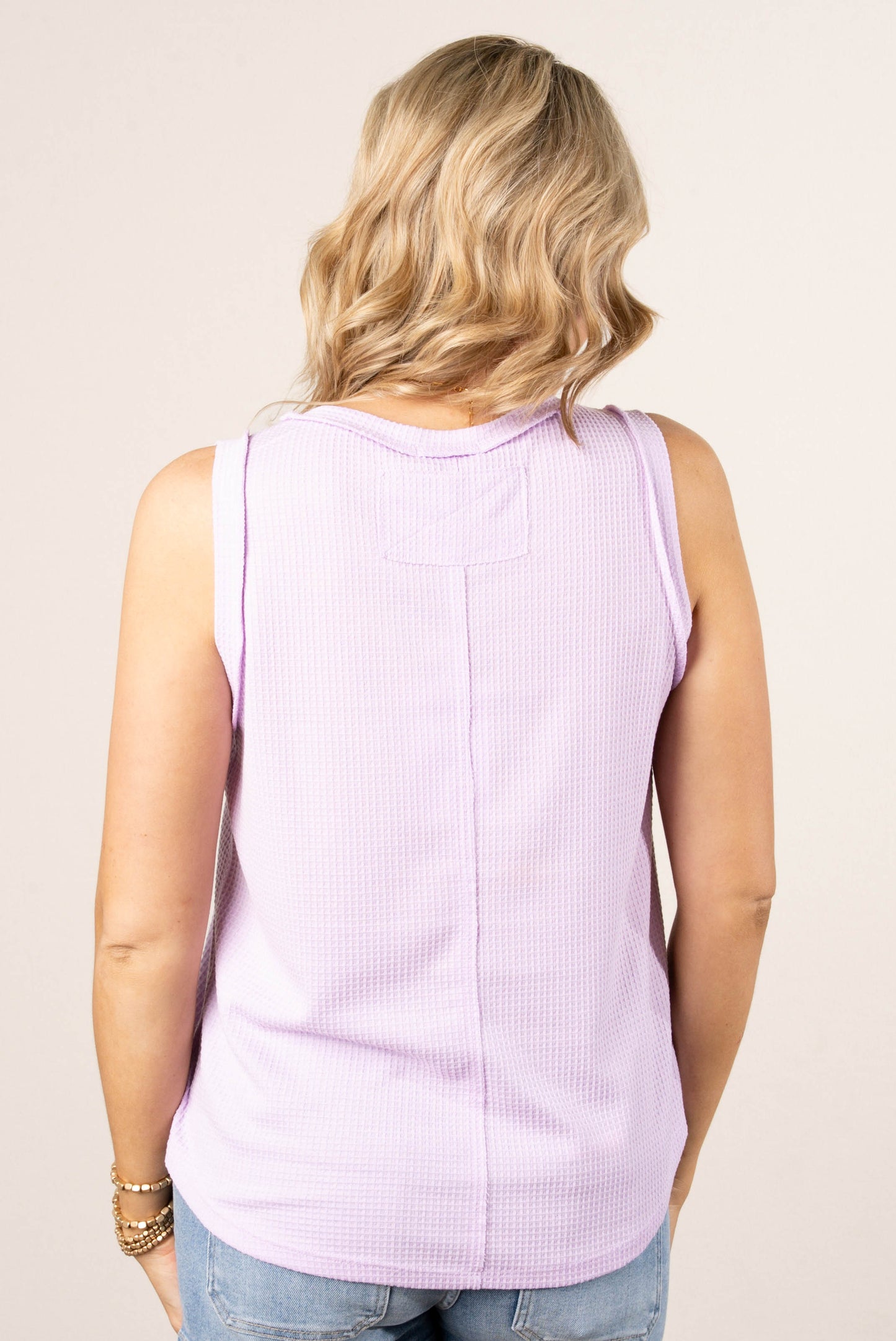 Waffle Knit Round Neck Tank *Final Sale*