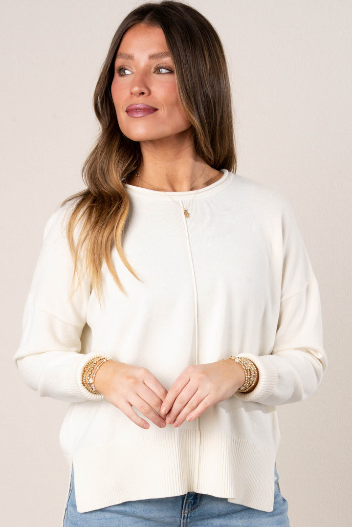 Center Seam Drop Shoulder Sweater *Final Sale*