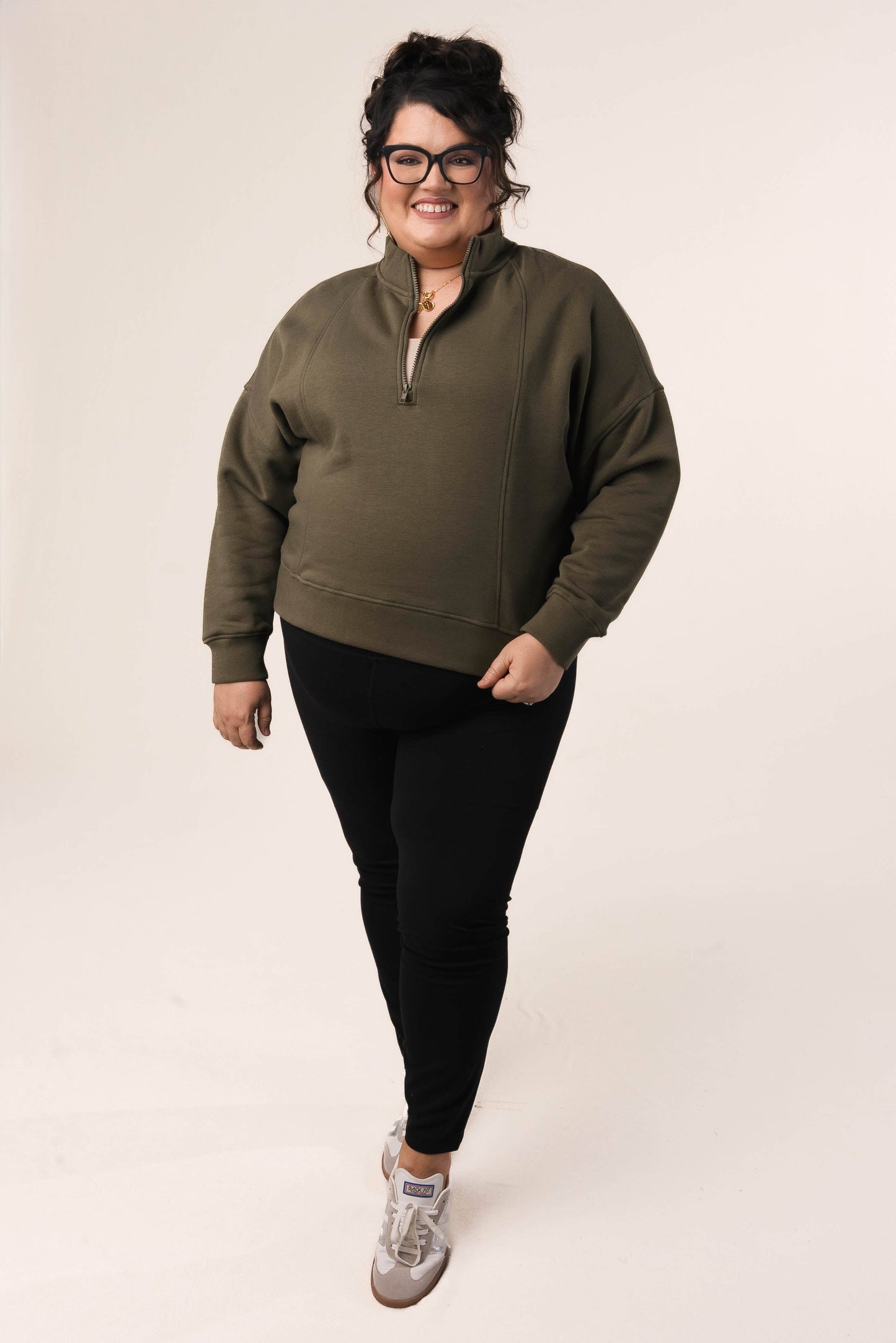 Seamed Half Zip Sweatshirt