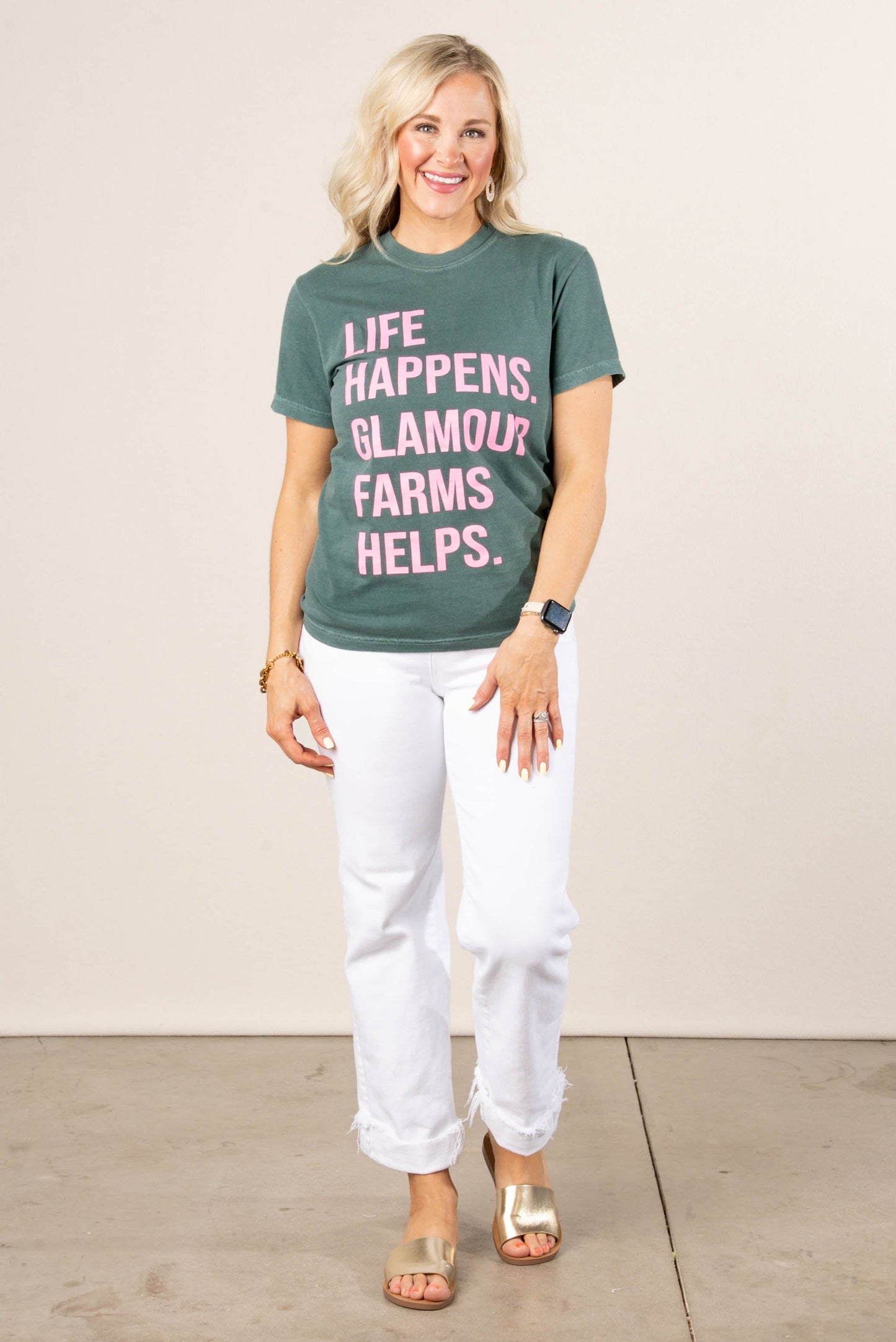 Life Happens Glamour Farms Helps Graphic Tee