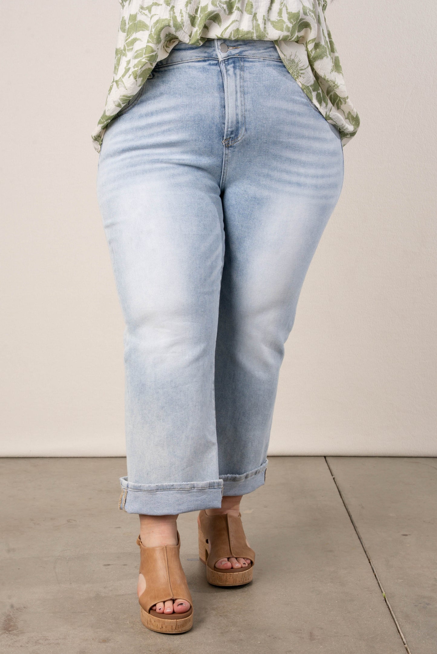 Risen Mid Rise Crop Flare Jeans
