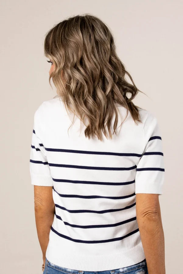 Lightweight Striped Sweater - Ivory
