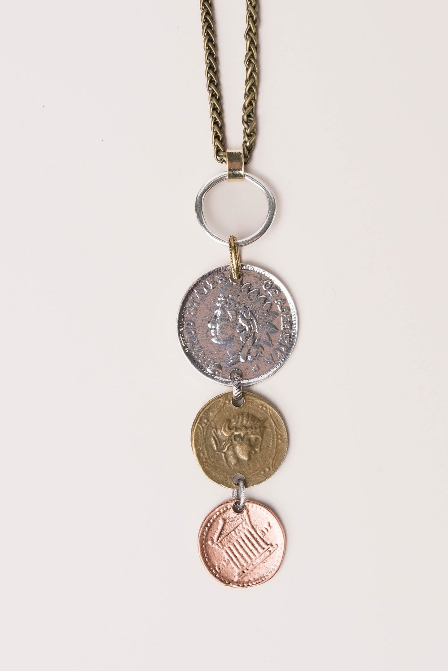 Triple Coin Pendant Necklace