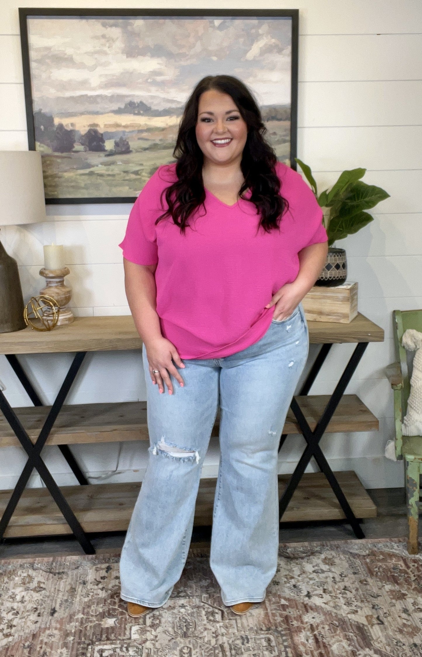 Crinkle Knit Dolman Top