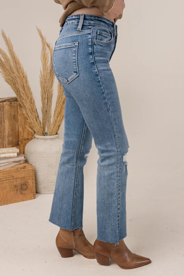 VERVET Denim | Jolene High Rise Crop Flare Jeans