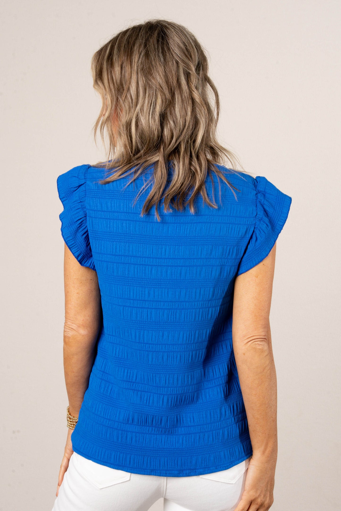 Ruched Stripe Square Neck Top *Final Sale*