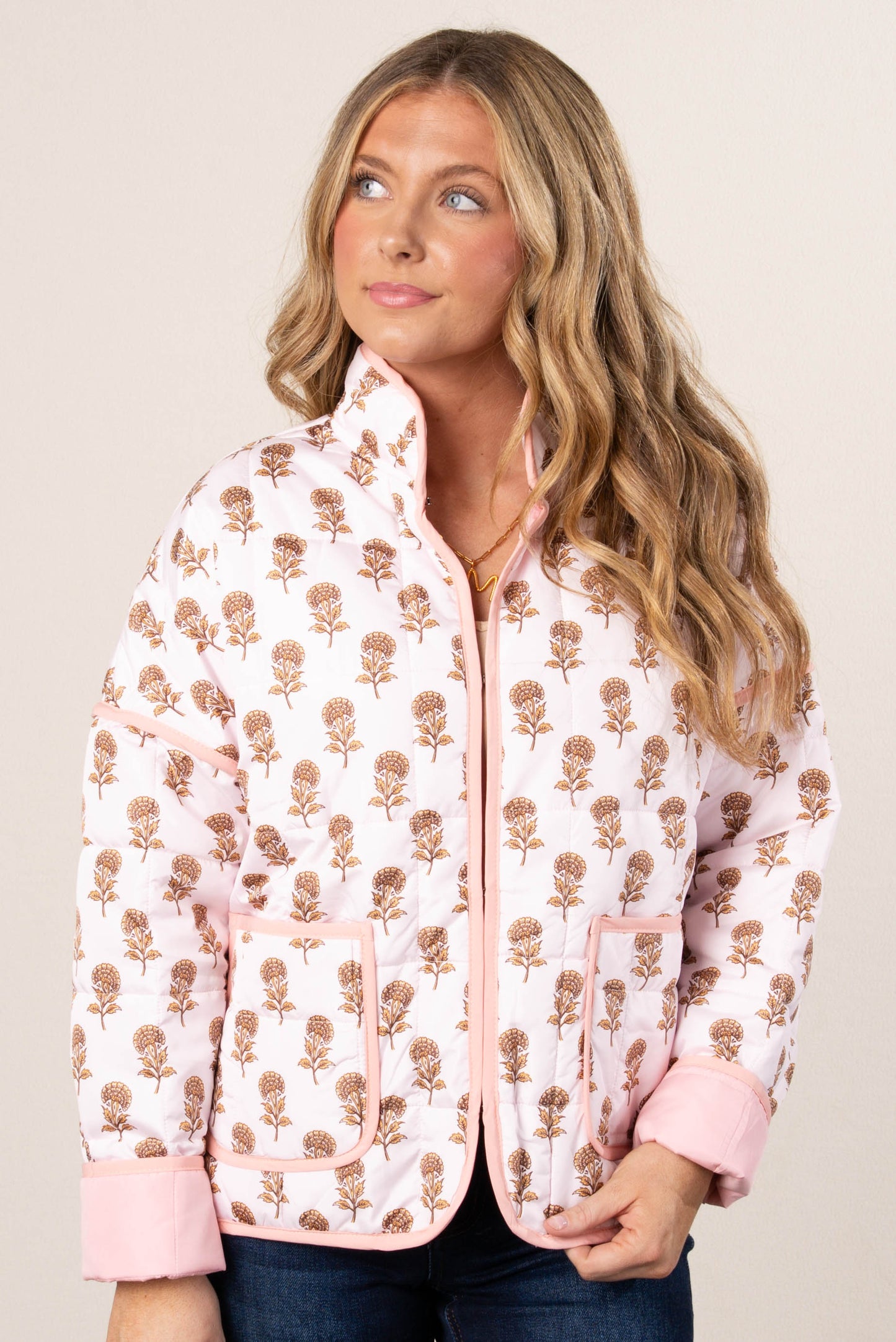 Floral Fan Quilted Jacket