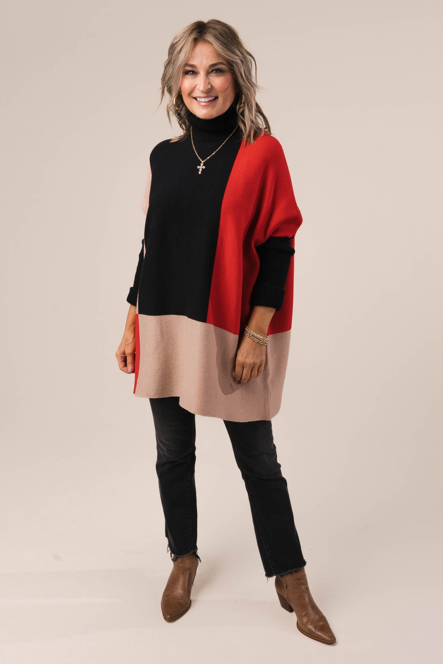 Color Block Turtleneck Sweater *Final Sale*
