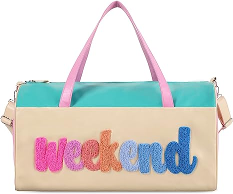 Chenille Letter Duffle Bag