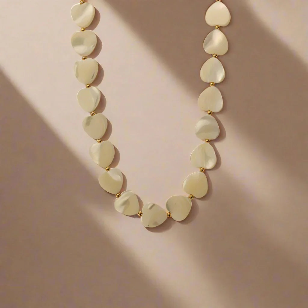 Mother Of Pearl Heart Necklace