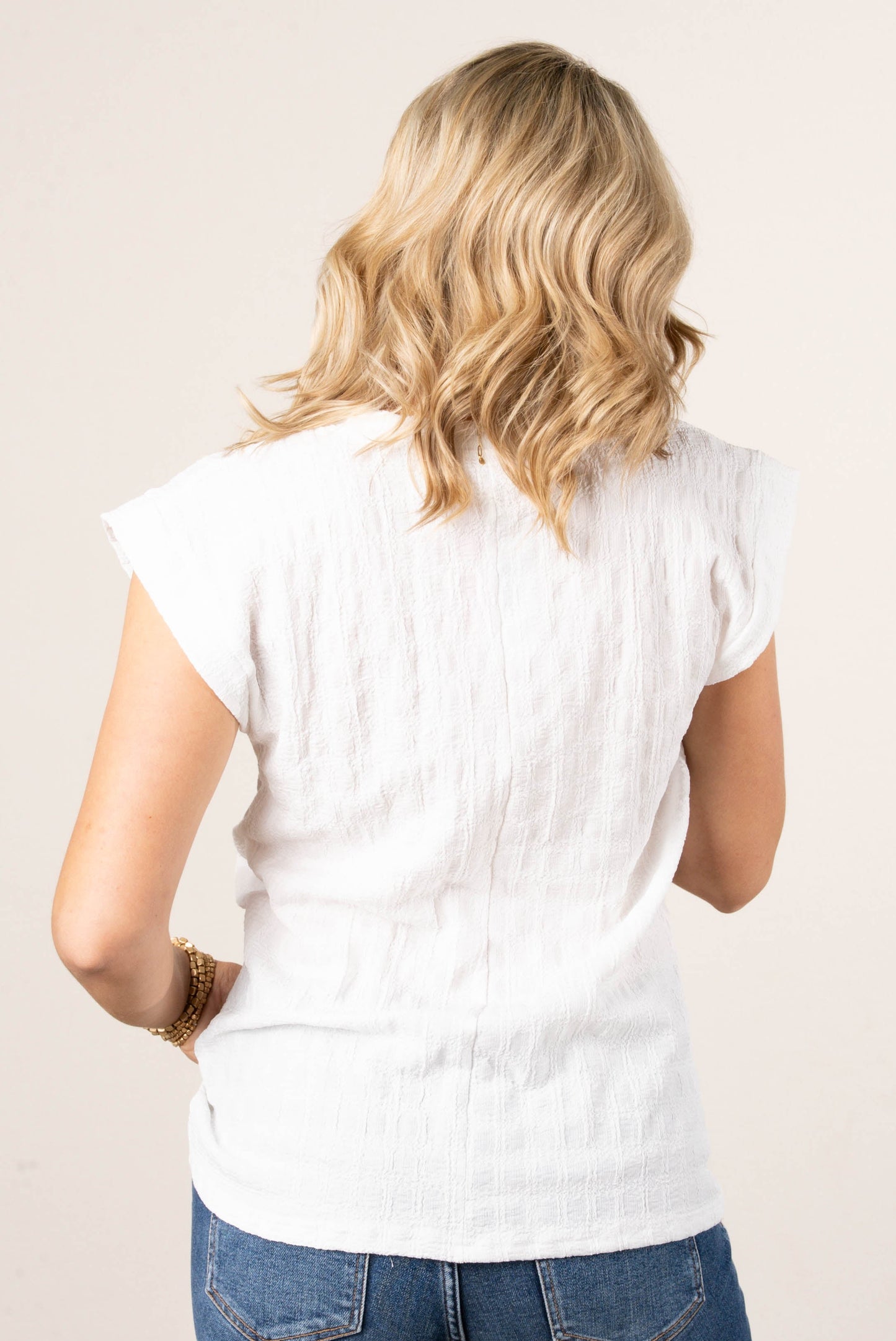Textured Cap Sleeve Top