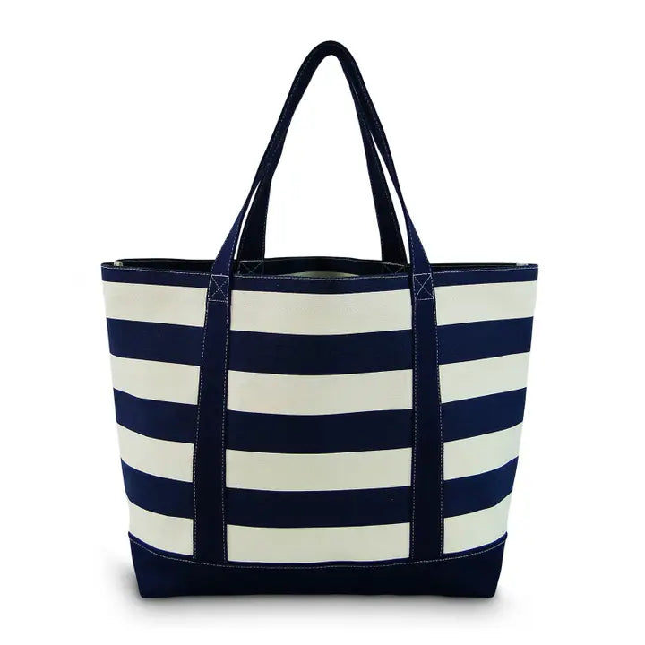 Striped Canvas Tote Bag