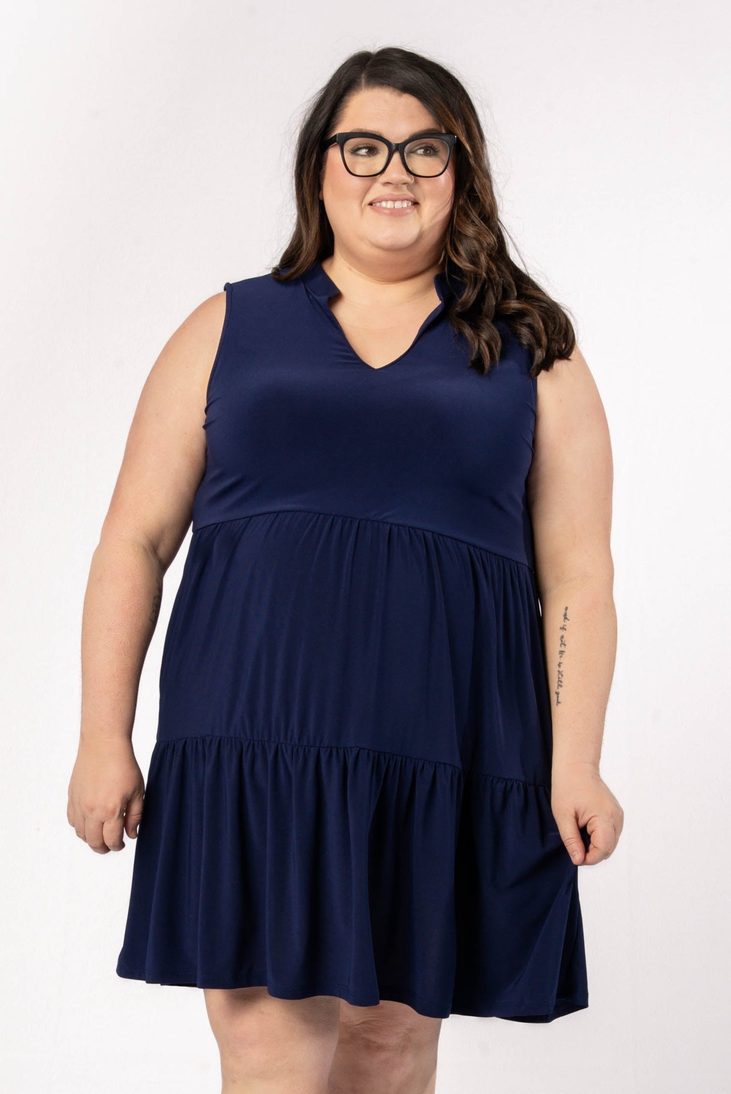 Liz Solid Tiered Dress
