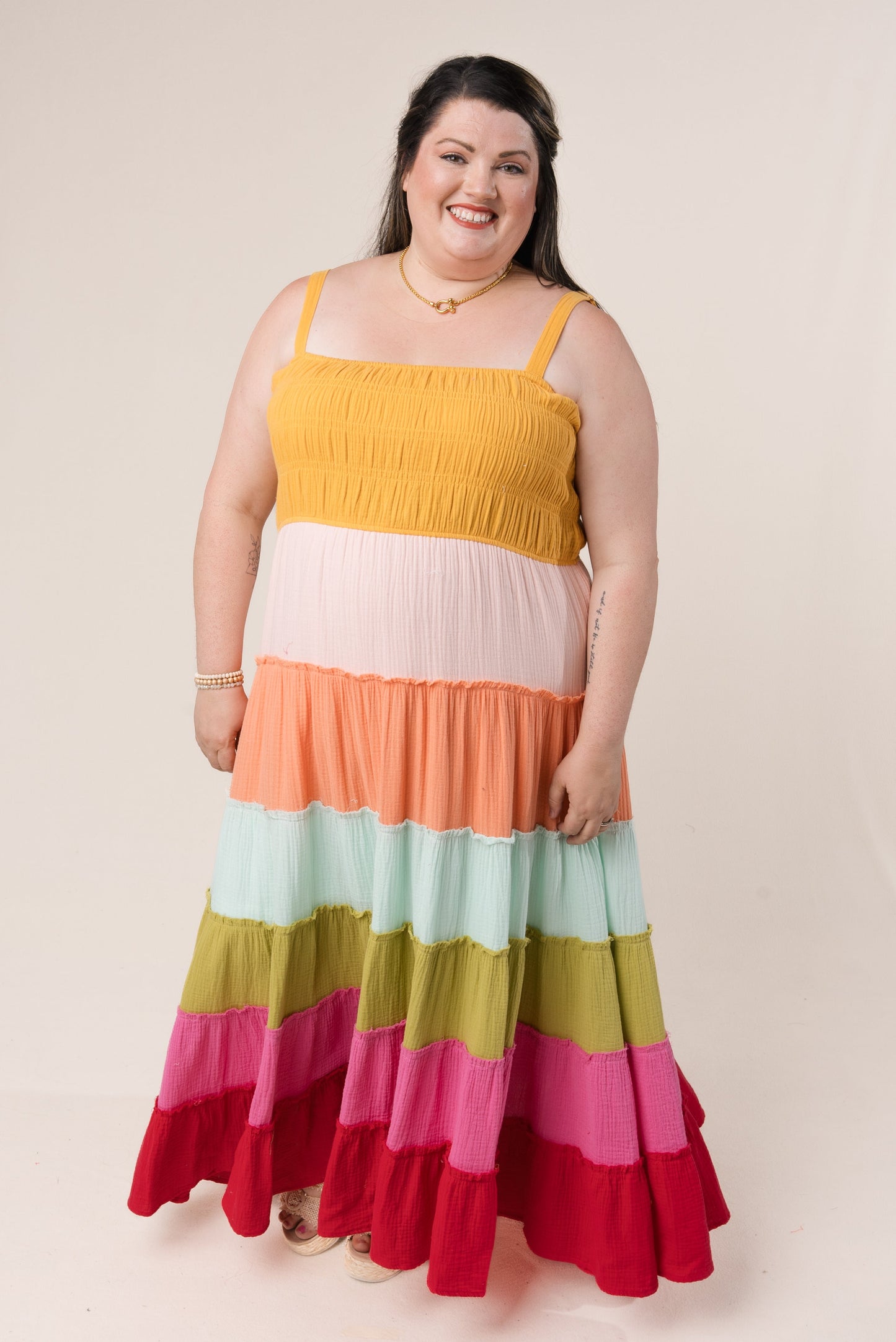 Gauze Knit Rainbow Sundress