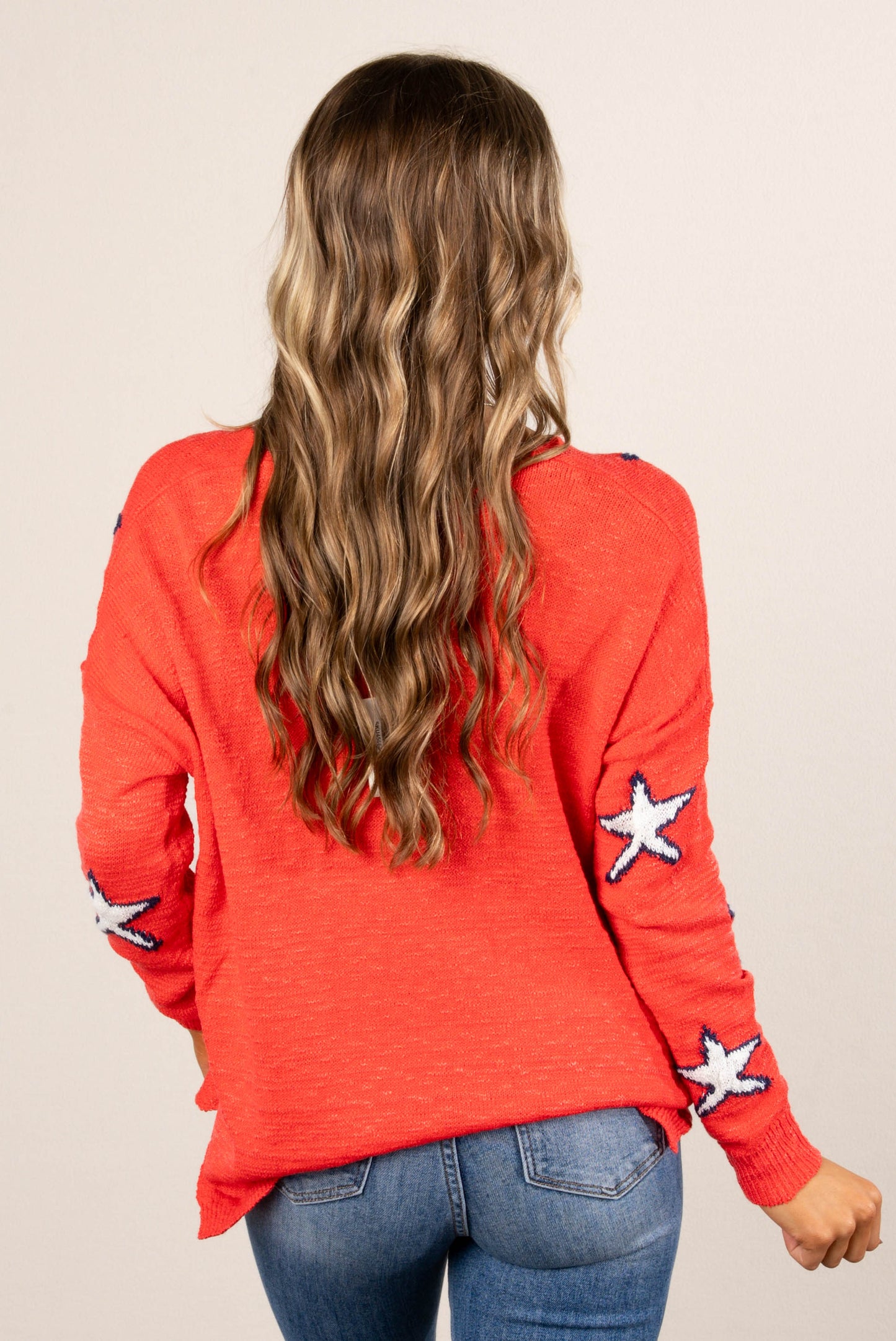 Lightweight Star Print Sweater