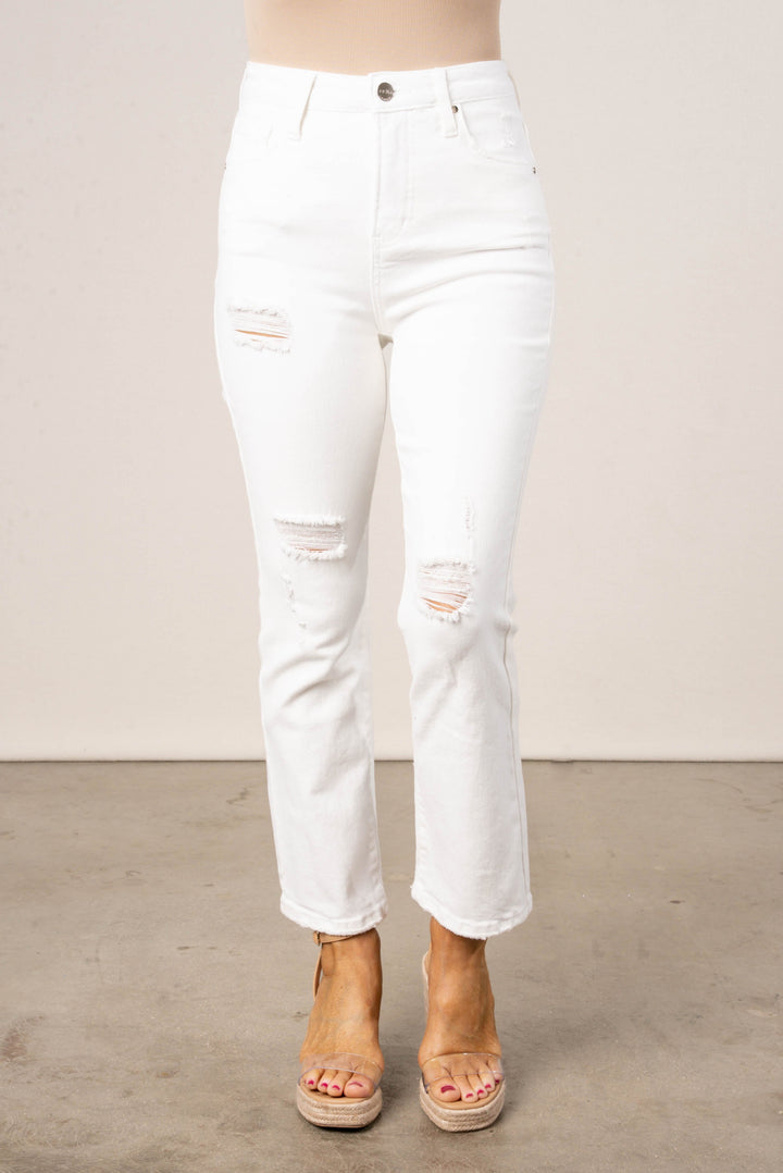 Risen Denim | Chelsea High Rise Tummy Control Crop Jeans