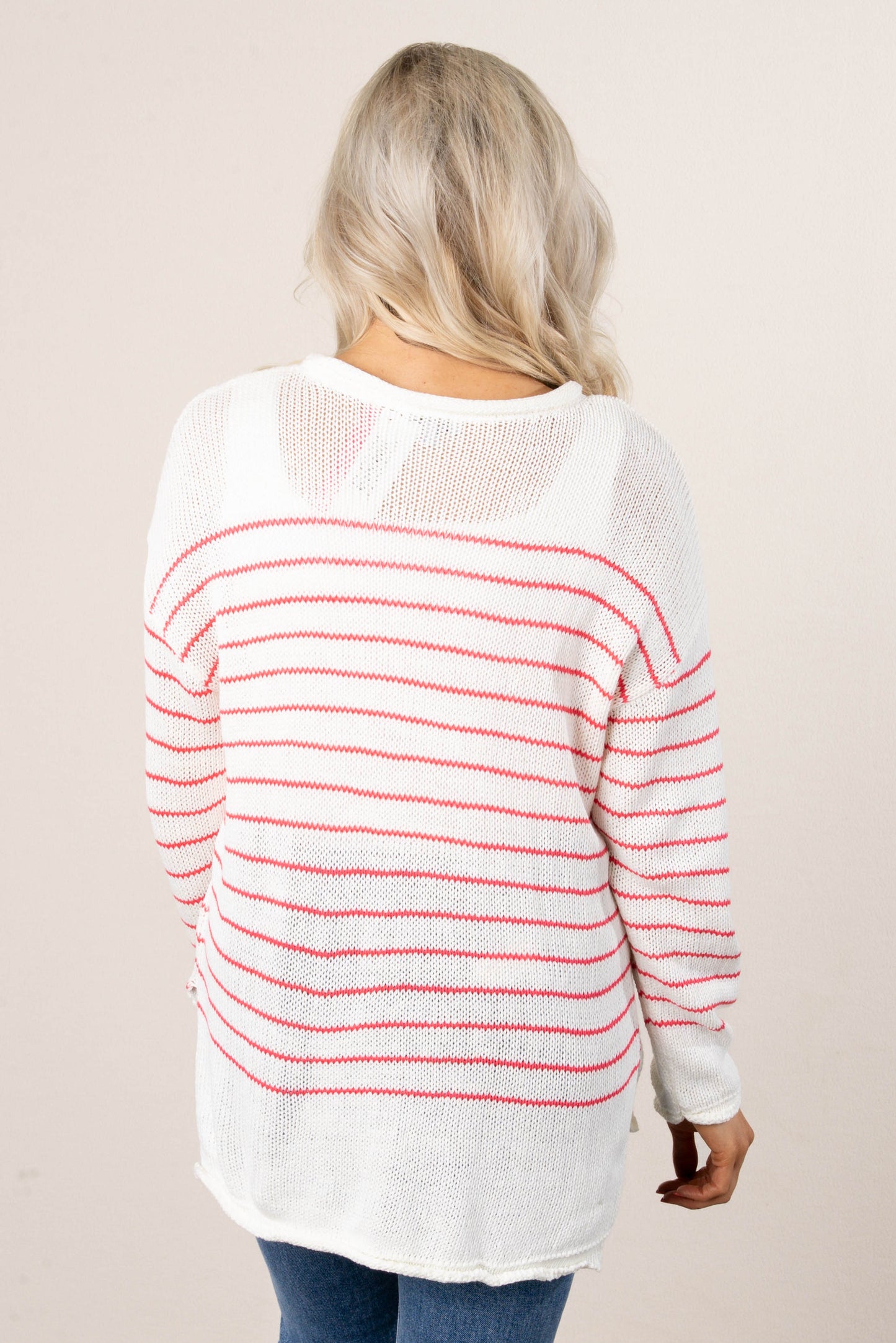 Striped Rolled Hem Sweater