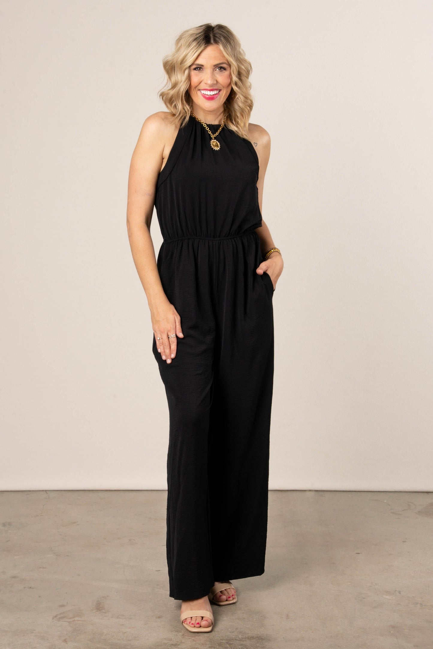 Tie Back Halter Jumpsuit