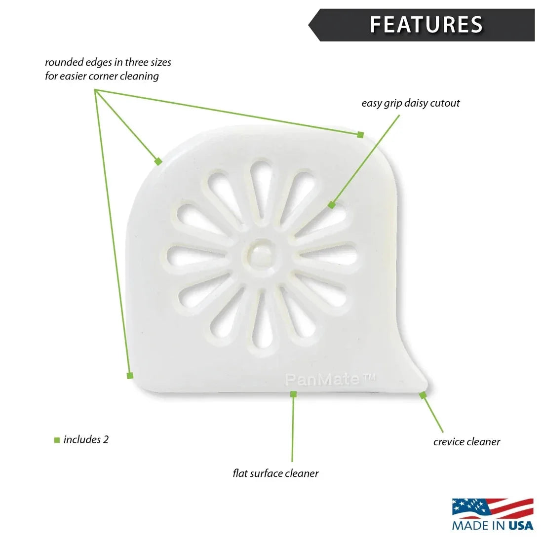 Rada Daisy PanMate Scraper - 2 pk