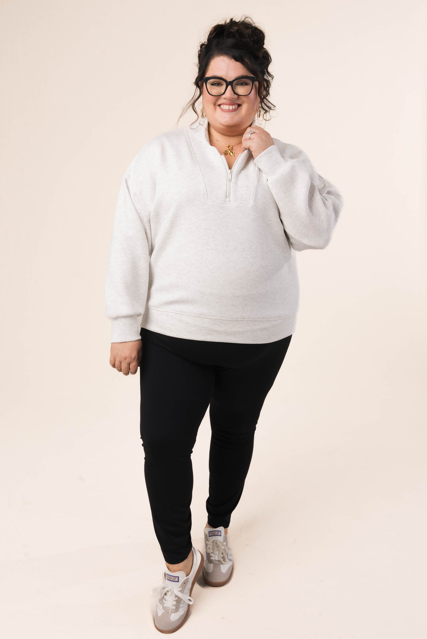 Open Neck Half Zip Scuba Pullover