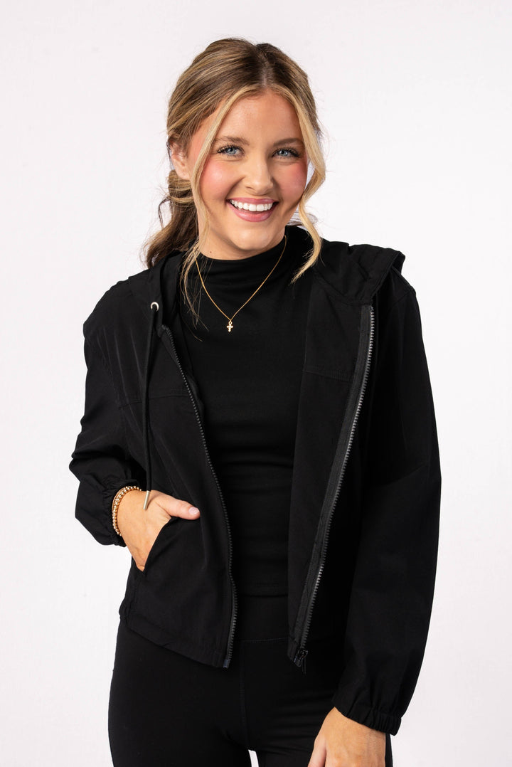 Cropped Athleisure Hooded Jacket