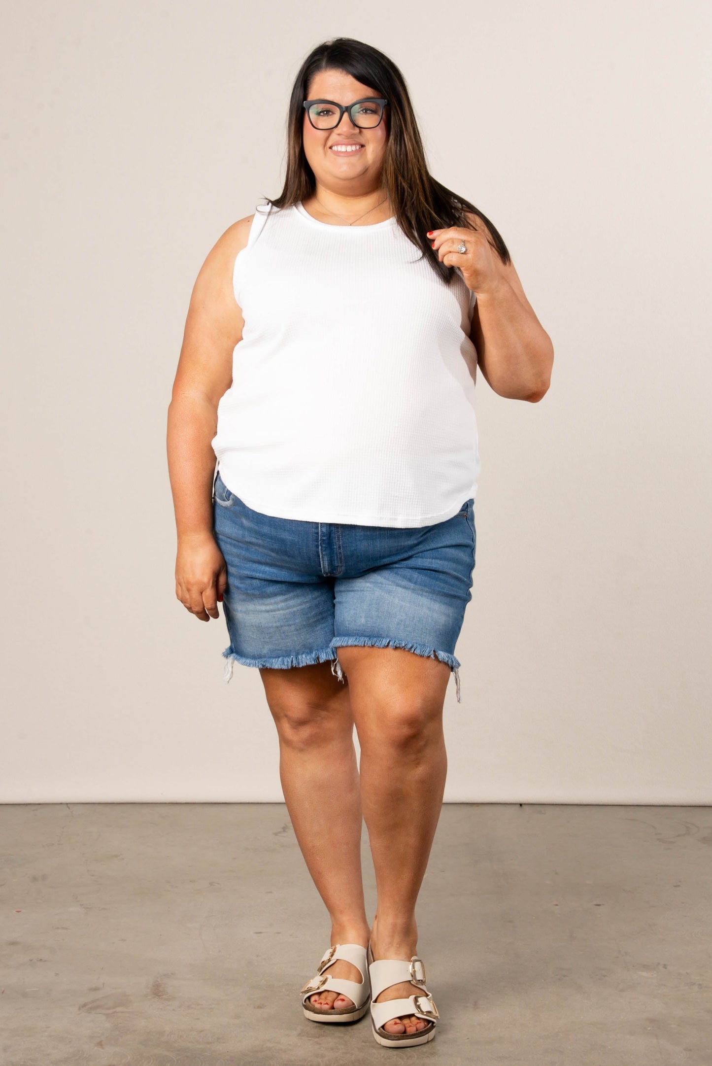 Waffle Knit Round Neck Tank *Final Sale*