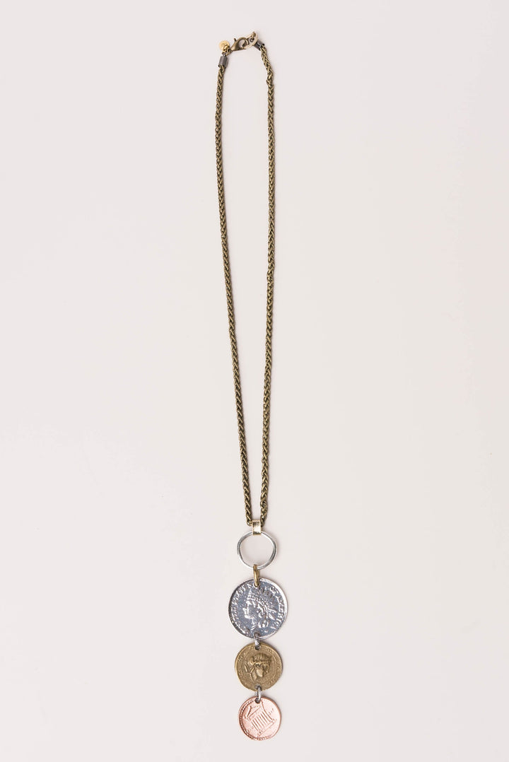 Triple Coin Pendant Necklace