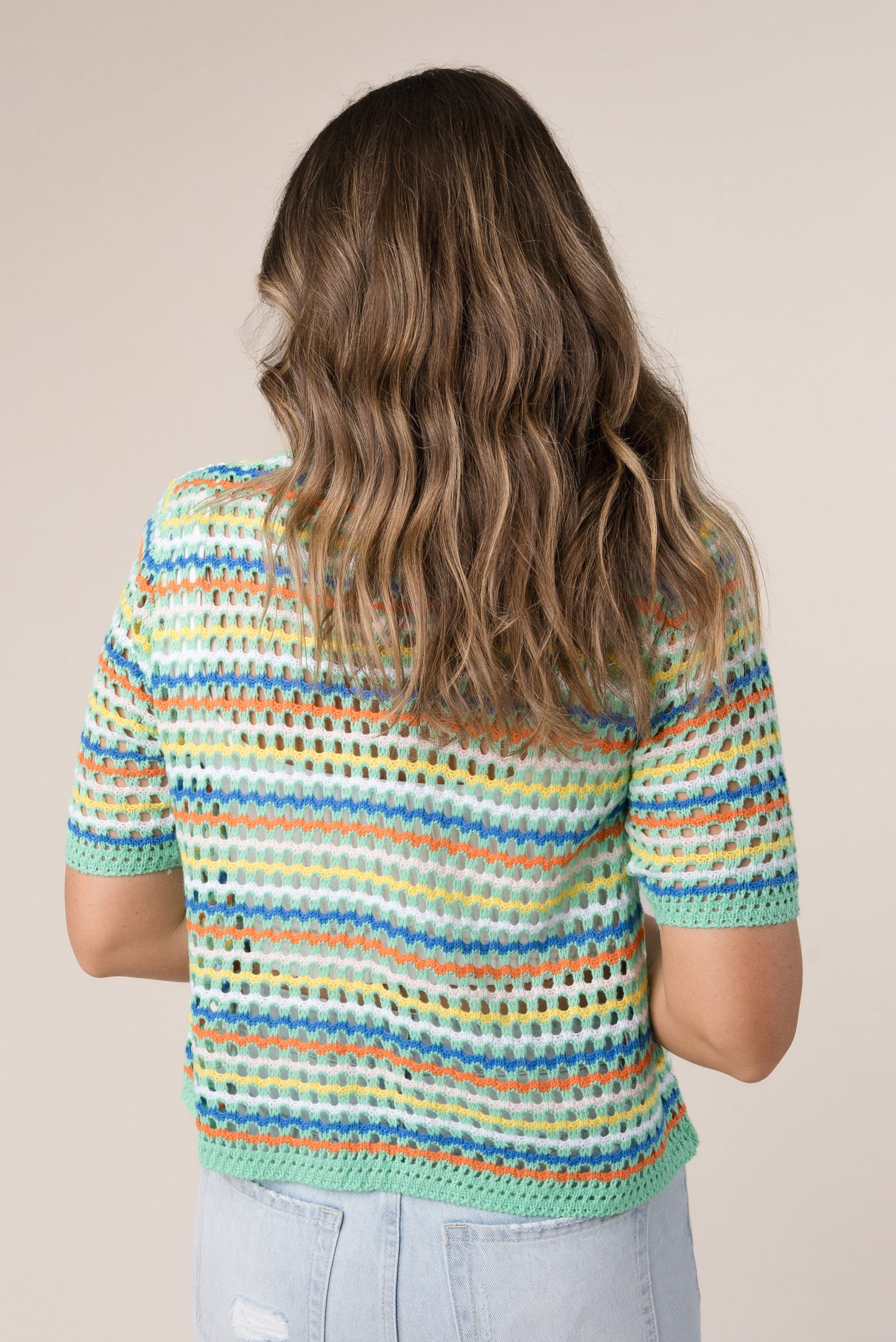 Striped Open Knit Top {More Colors}