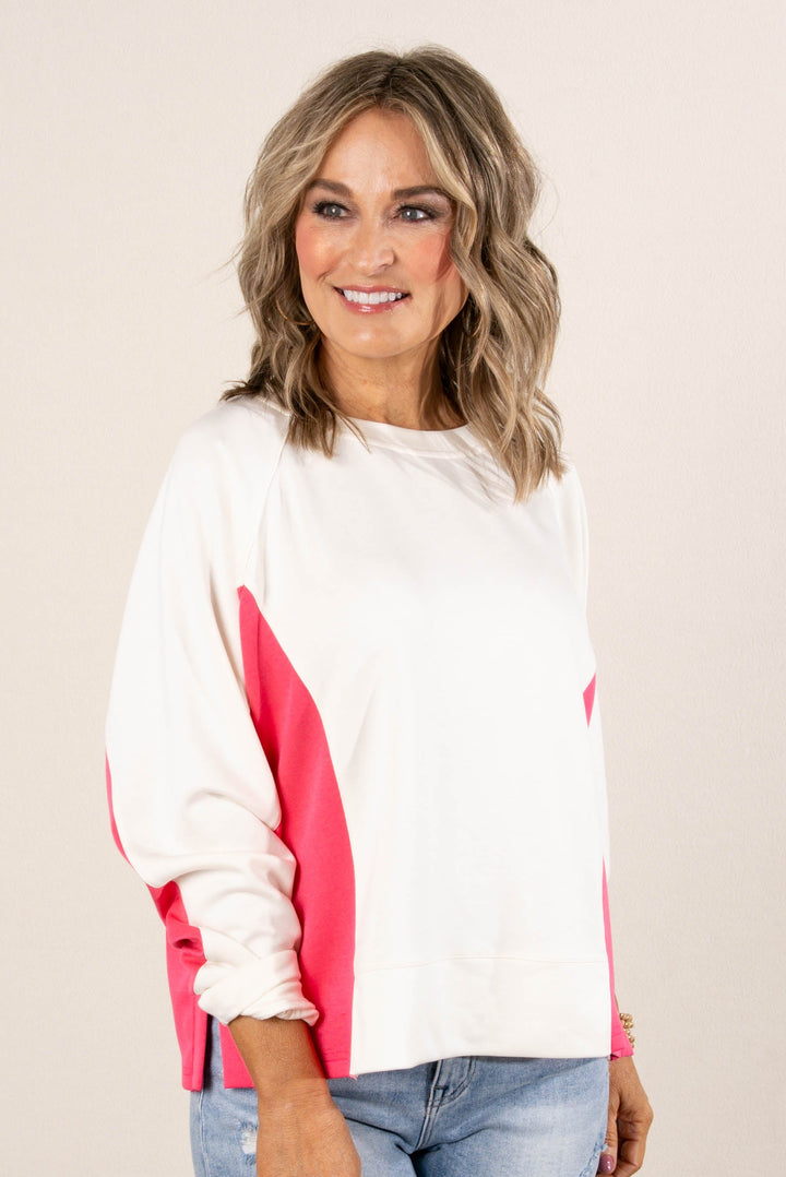 Color Block Raglan Pullover