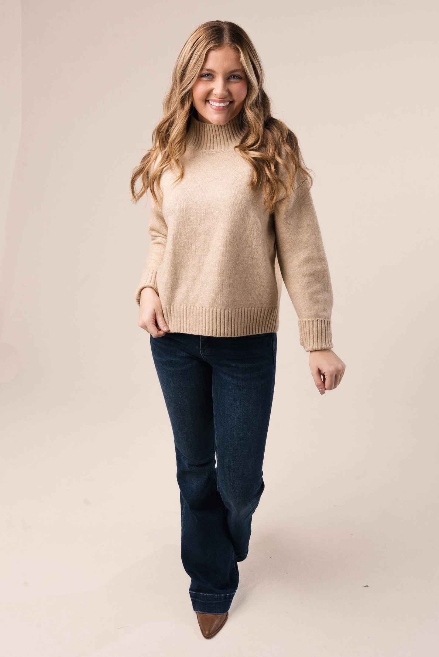 Marled Knit Mock Neck Sweater *Final Sale*
