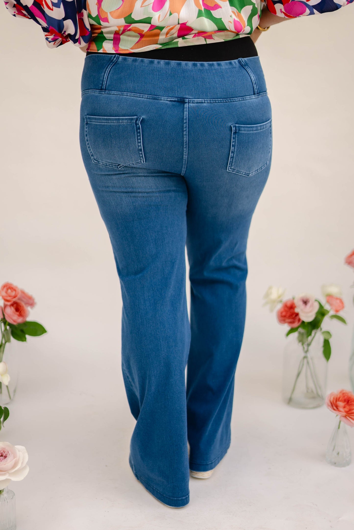 Rae Mode | Kylie Pull-On High Crossover Waist Flare Jeans *Final Sale*