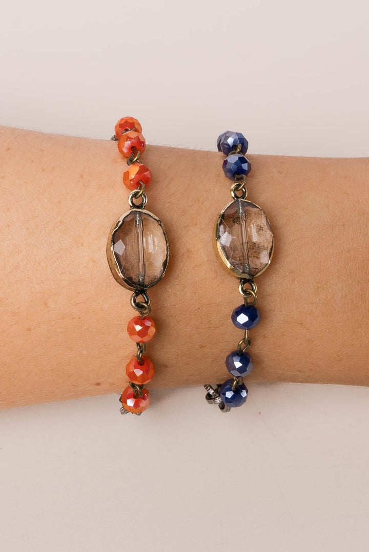 Glass Bead + Chain Bracelet