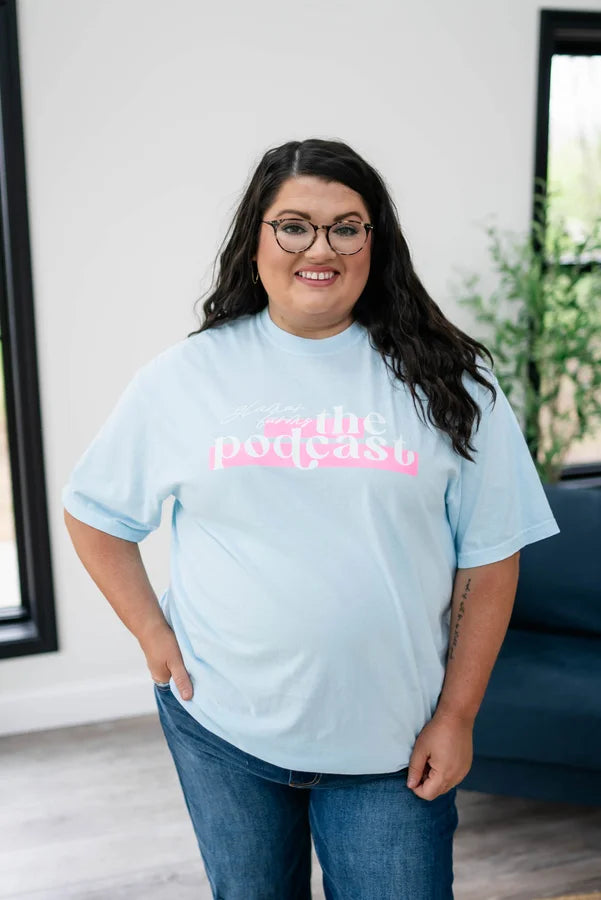 Glamour Farms The Podcast Graphic Tee in Blue *Final Sale*
