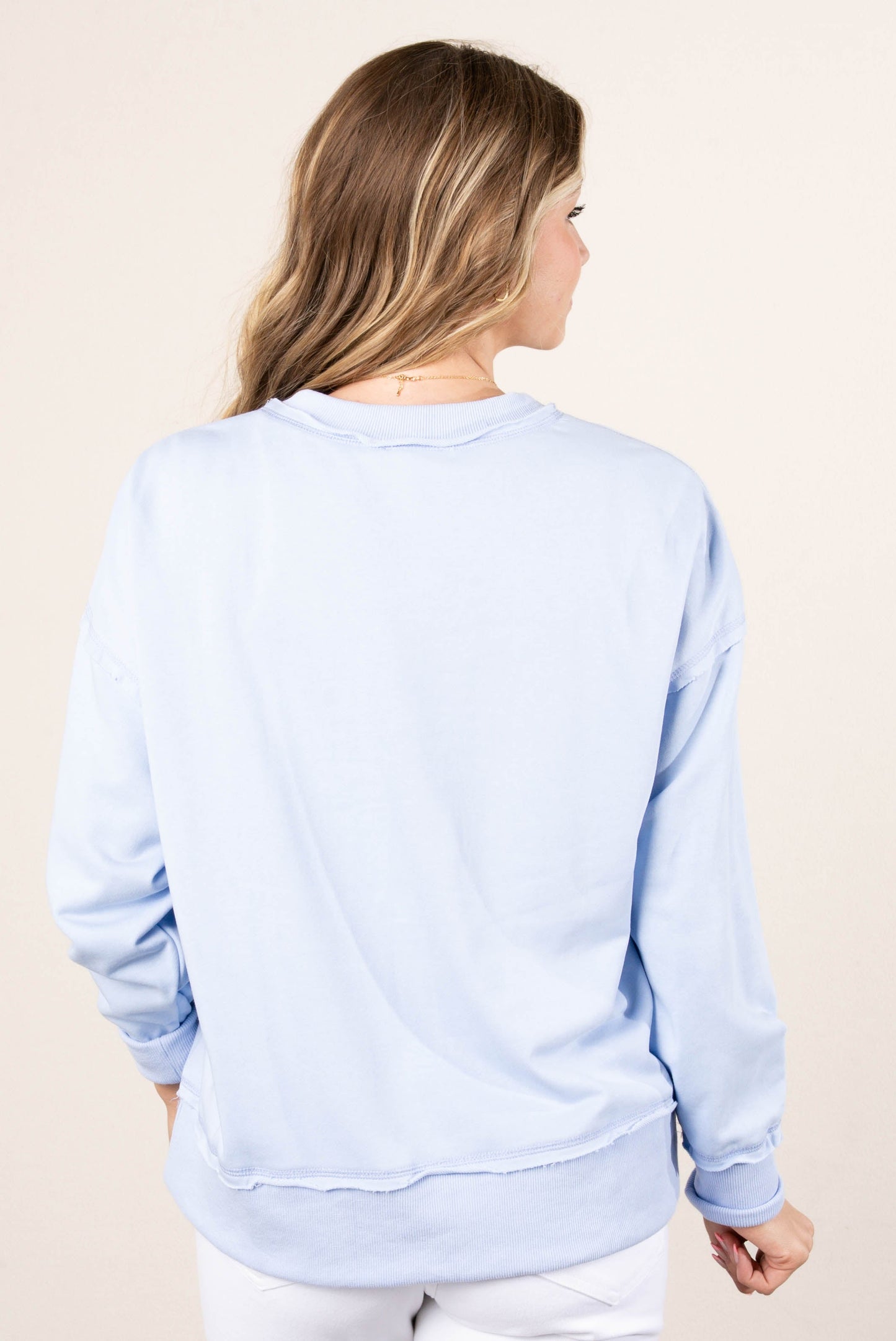 Sequined Vacay Graphic Pullover