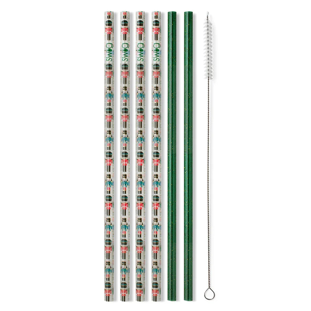 Swig Holiday Reusable Straws + Brush Set